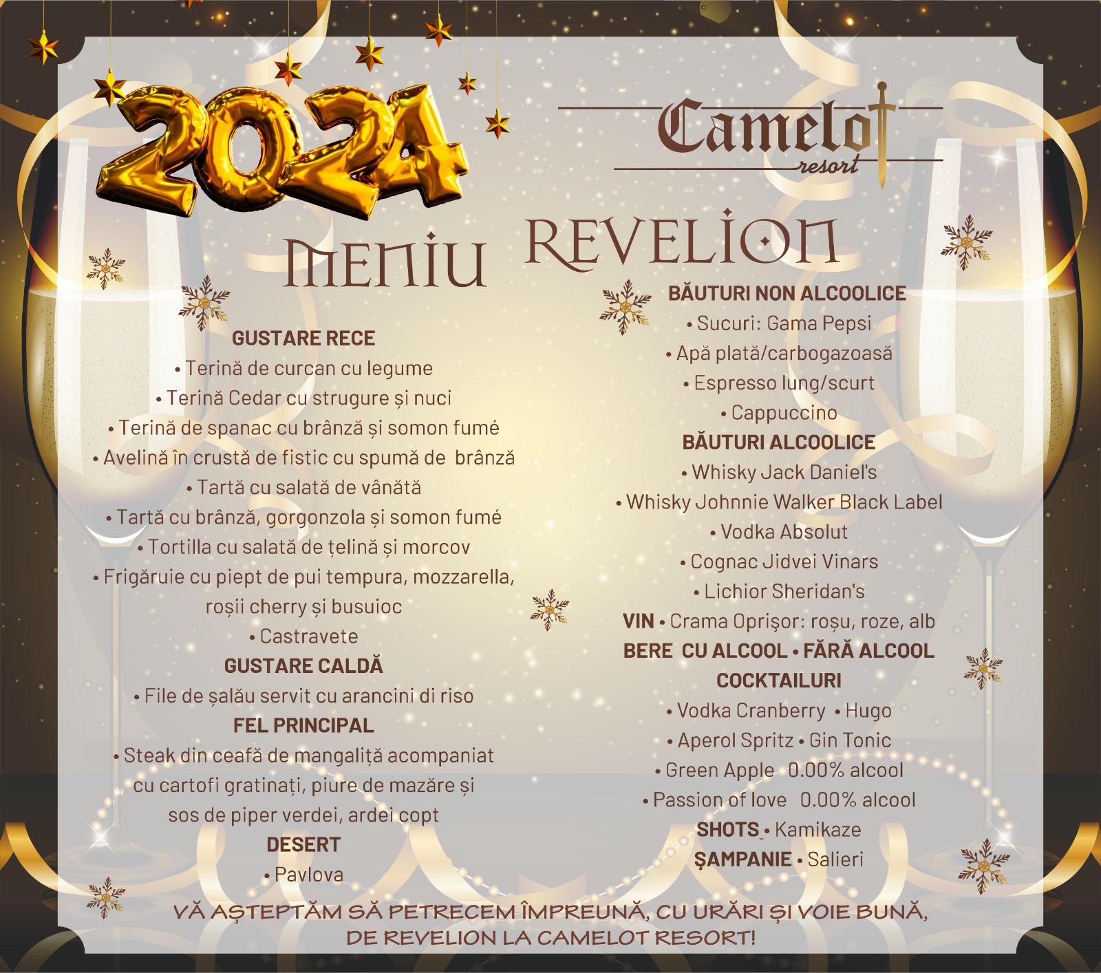 Meniu Revelion 2024 - Camelot Resort